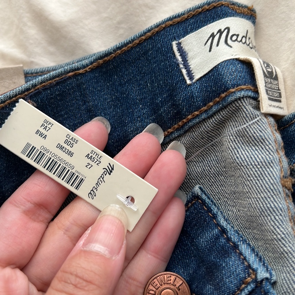 NWT Madewell 10” high rise skinny jeans Brockton wash 27 - Picture 4 of 6